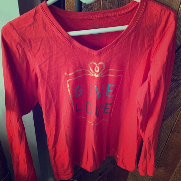 Life is Good Give Love long sleeve T-shirt - Picture 1 of 4